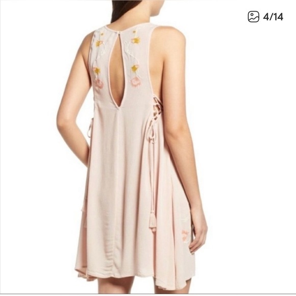 Free People Adelaide festival slip dress Blush XS NWOT - Picture 3 of 16
